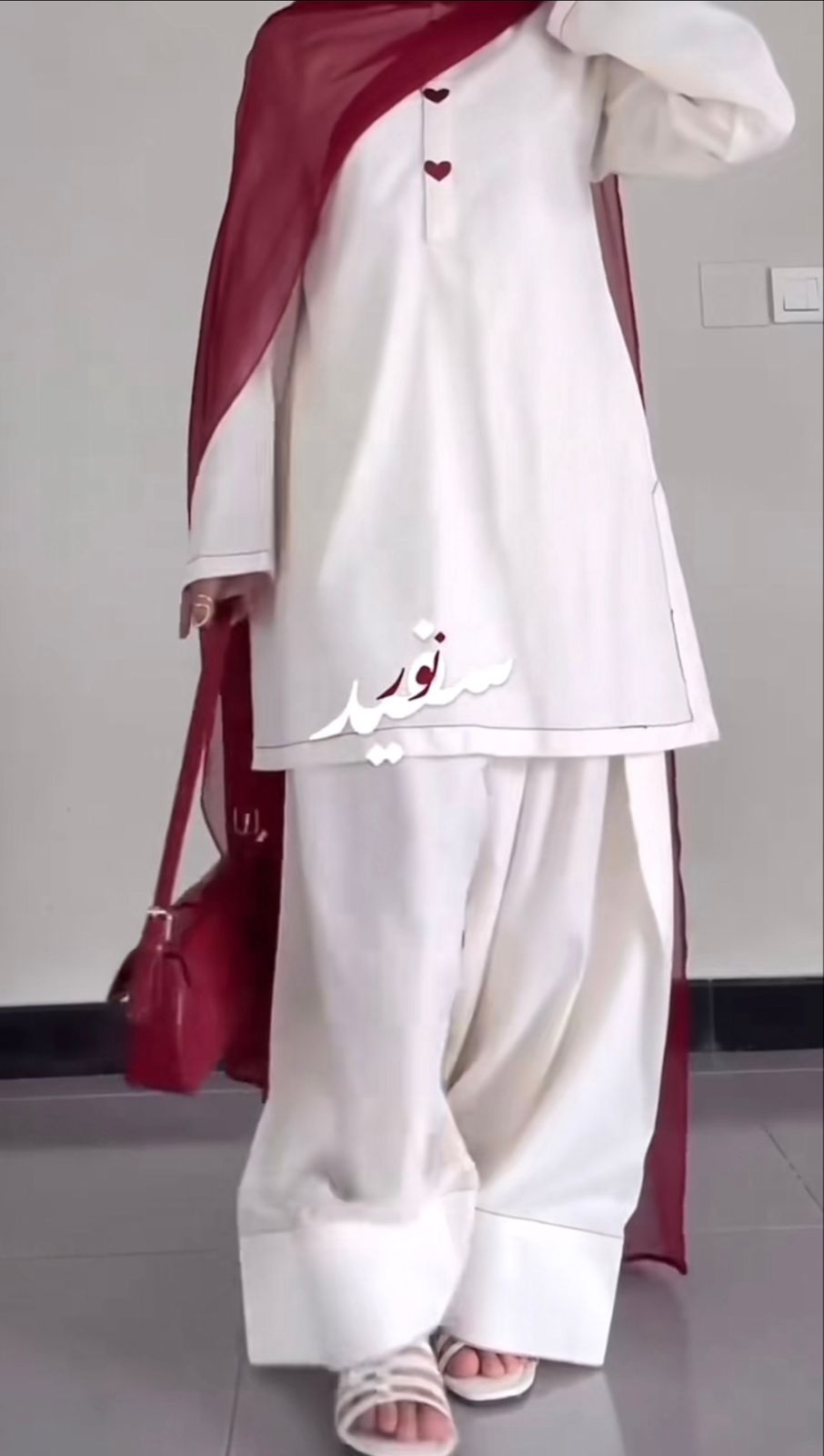 White Farsi Shalwar Kameez
