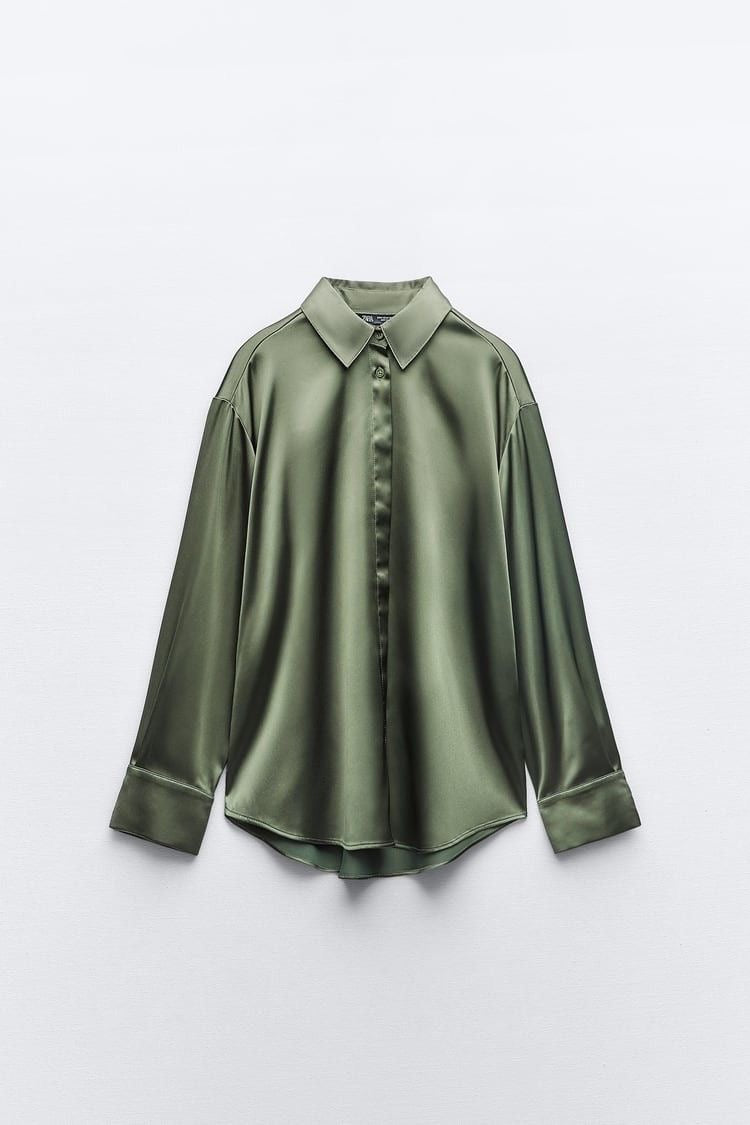 Plain Silk Long-Sleeve Shirt
