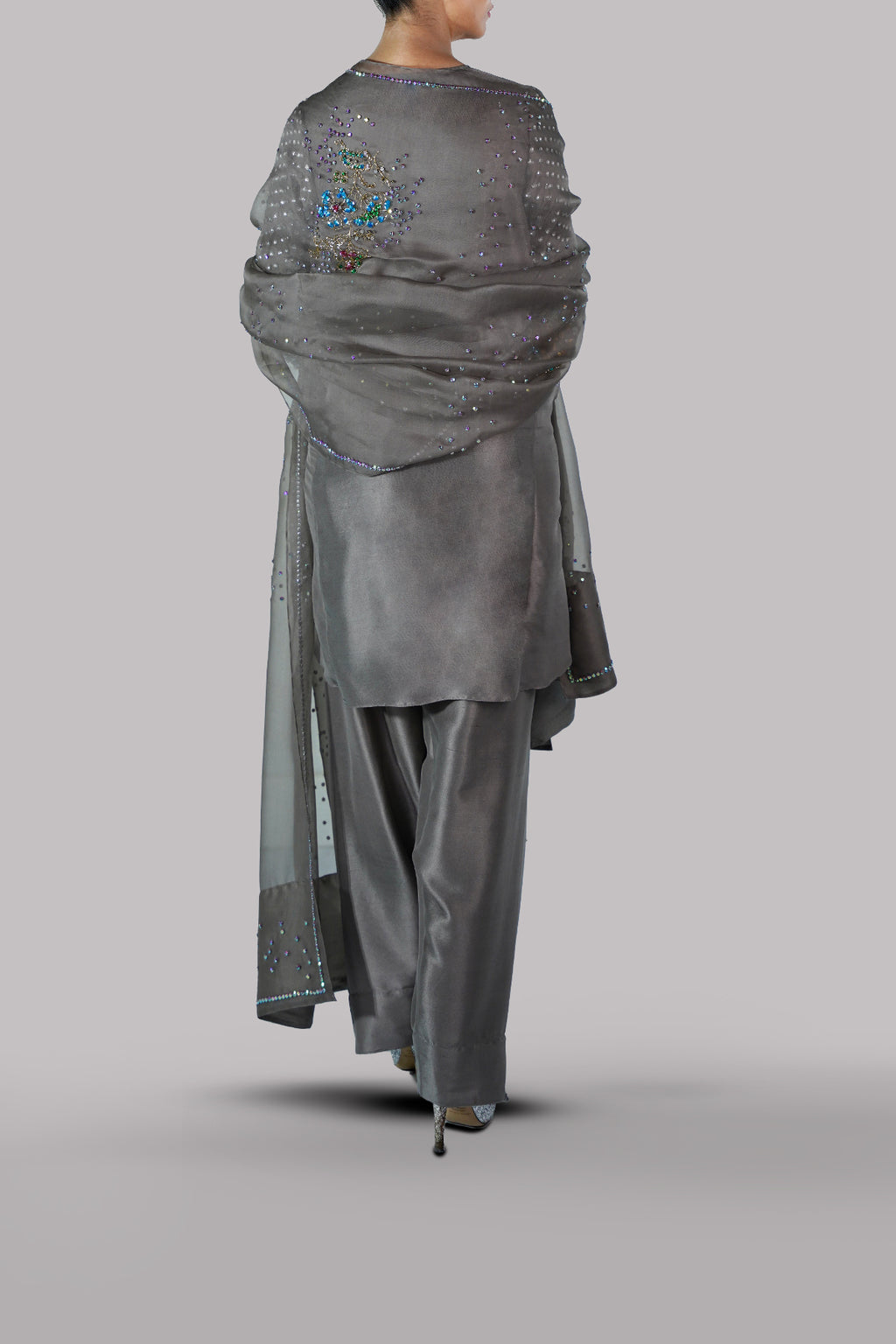 Taupe Grey Embellished Set