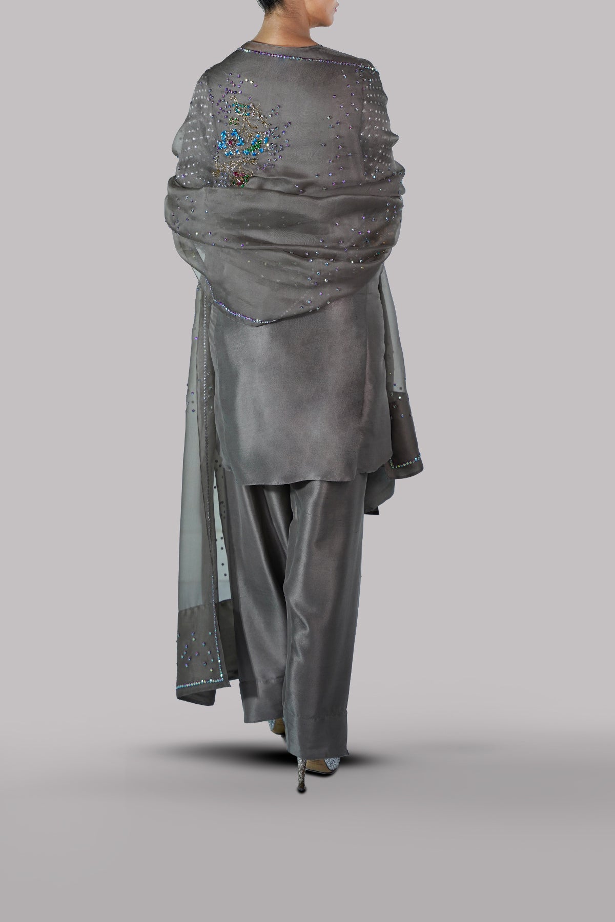 Taupe Grey Embellished Set