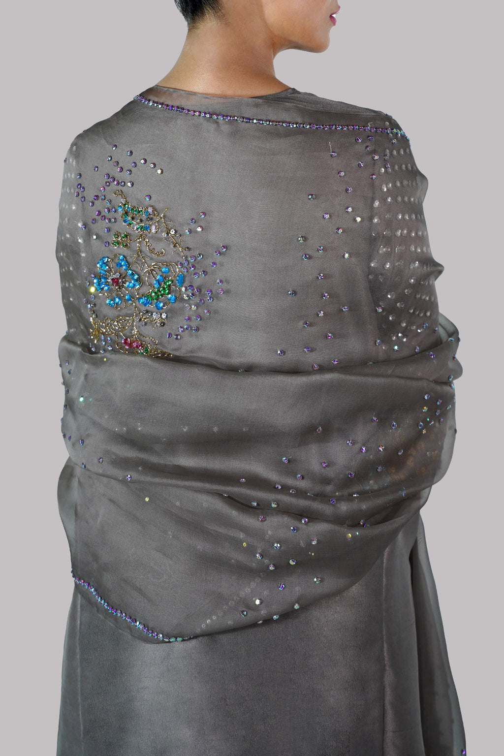 Taupe Grey Embellished Set
