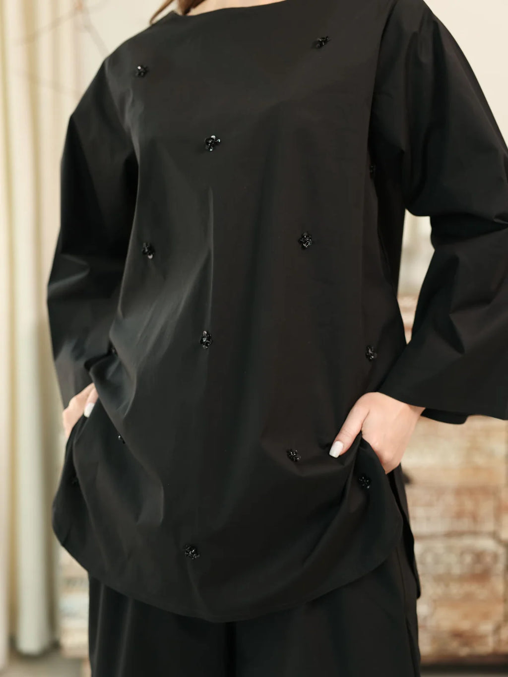 Skyloft Black Embellished Cord Set