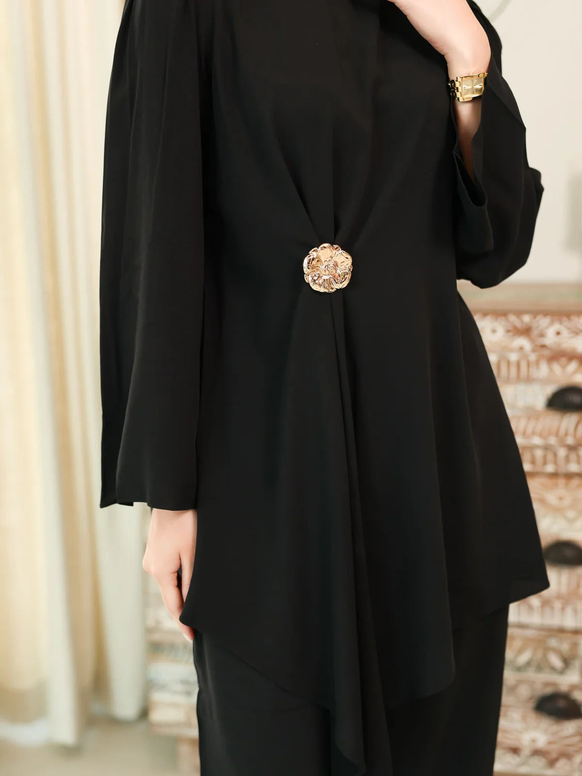 Astrid Black Buckle Cord Set