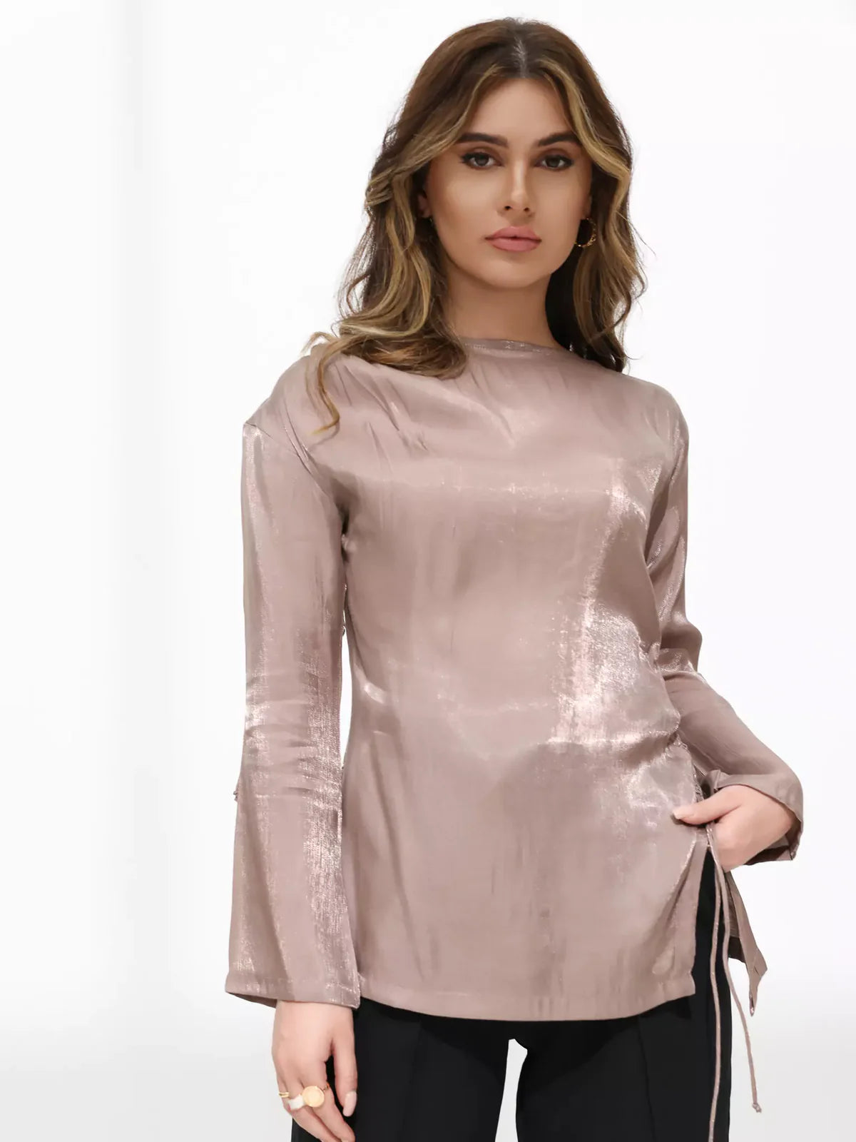 Feeha Cinched Silk Shirt
