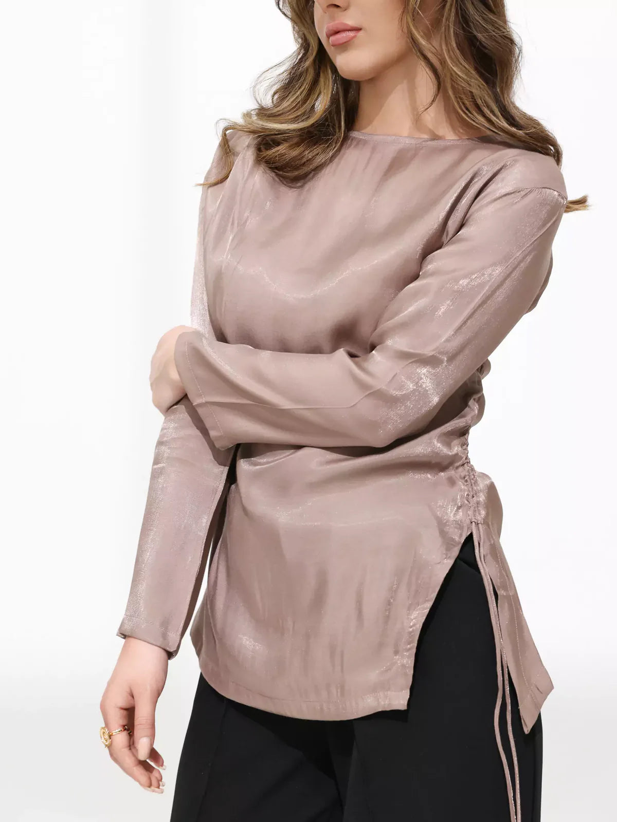 Feeha Cinched Silk Shirt