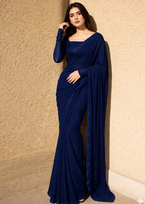 Midnight Veil saree