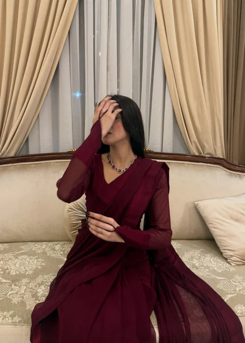 Cherry Luxe Drape Saree