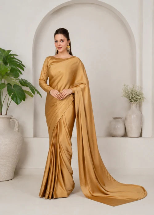 Gold silk saree