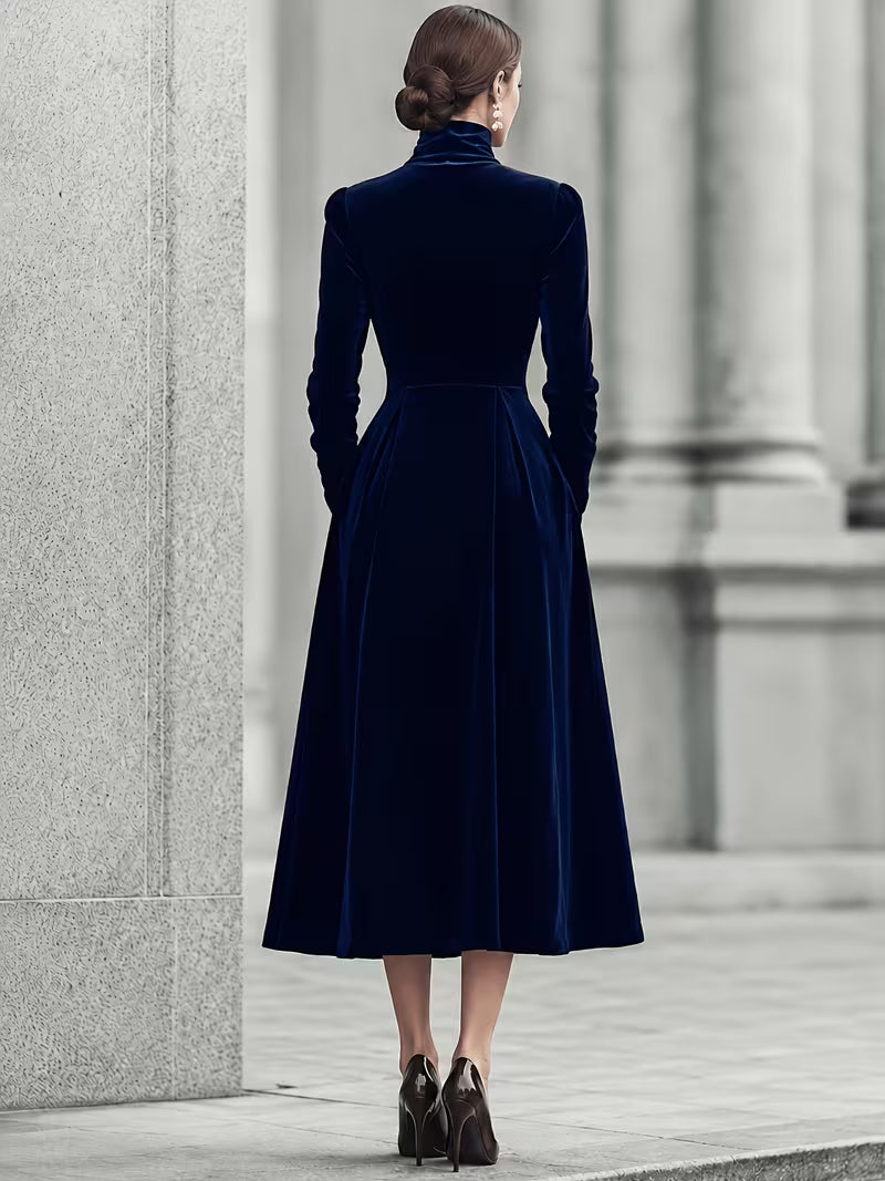 Velvet turtle neck dress