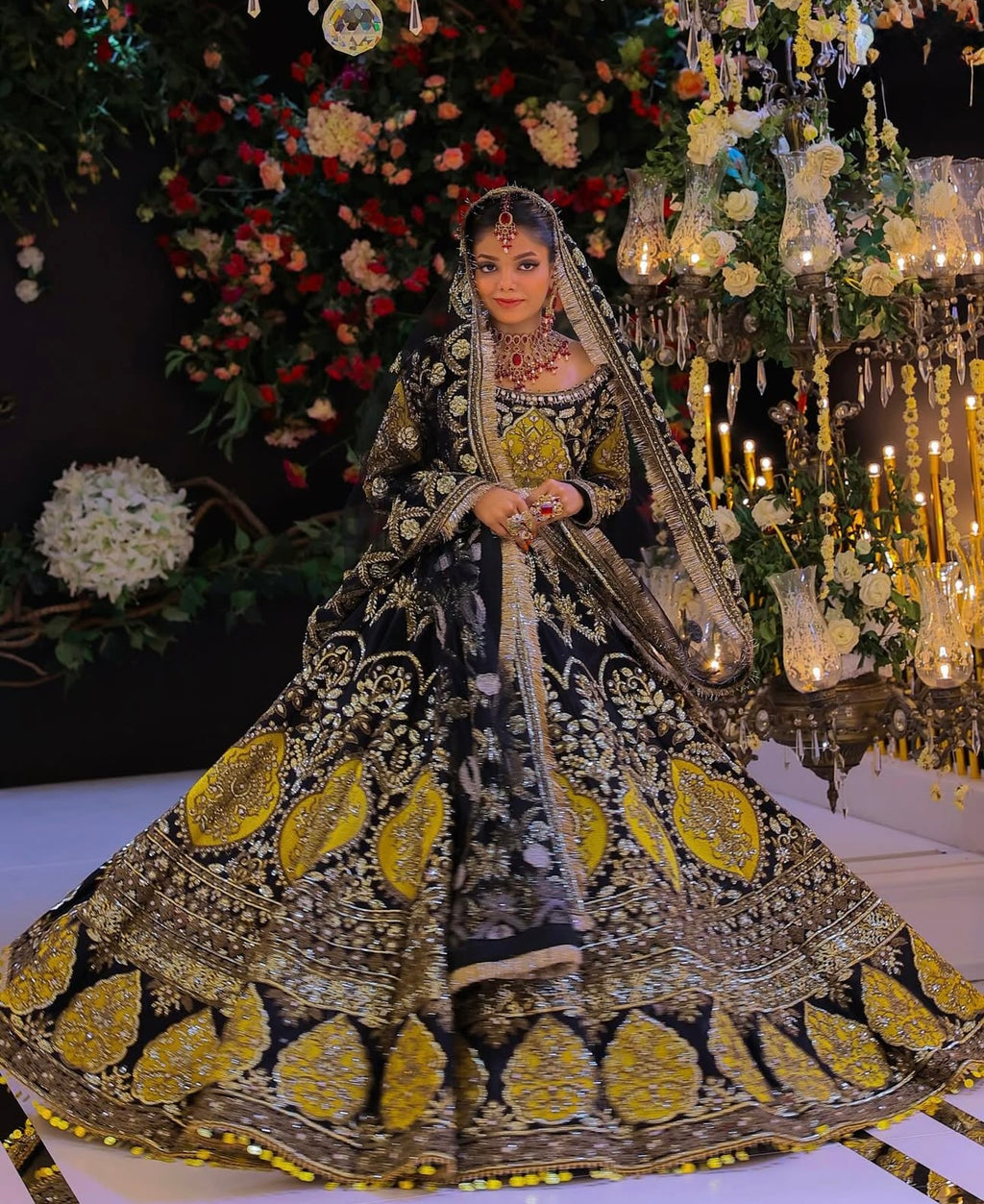 Royal Noir Gold Bridal Ensemble”