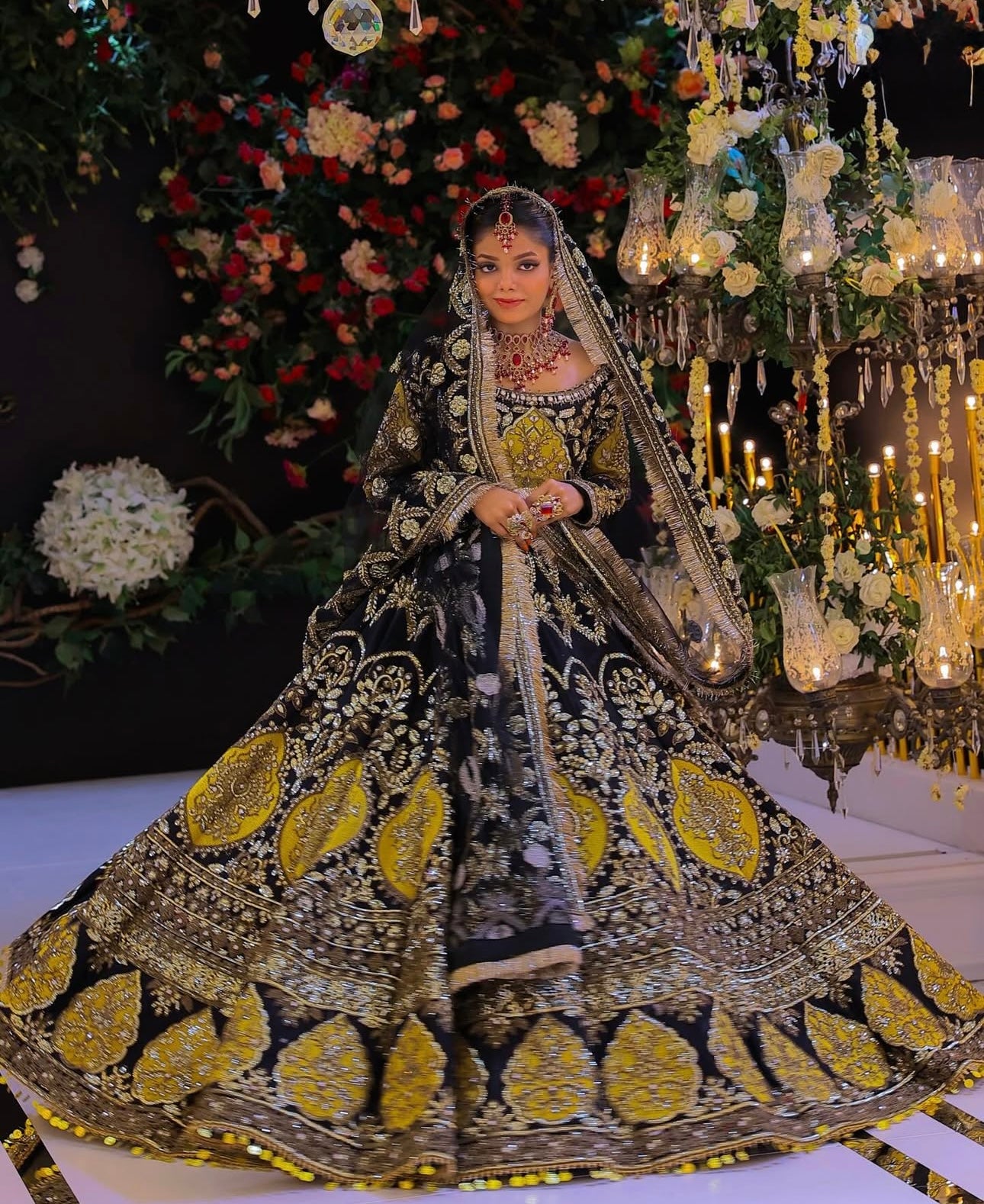 Royal Noir Gold Bridal Ensemble”