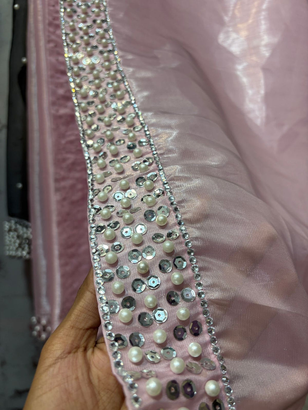 Black Anarkali with Soft Pink Net Dupatta