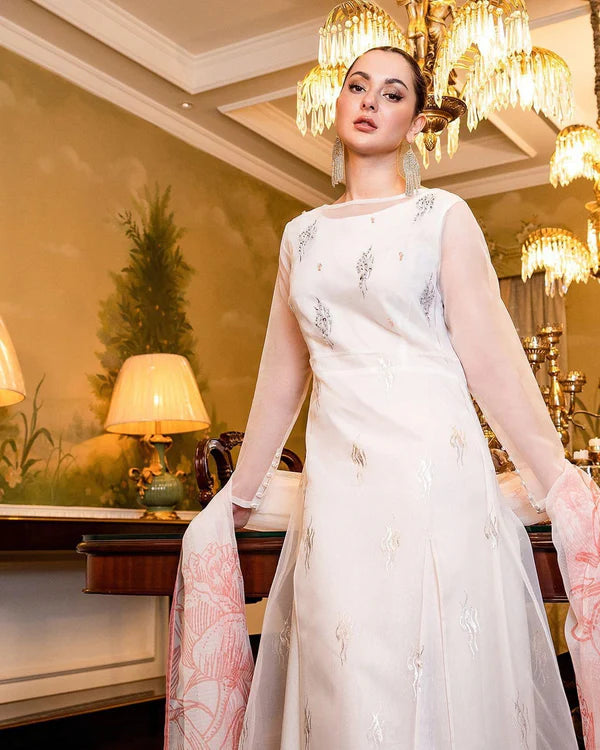 White Maxi and Dupatta set