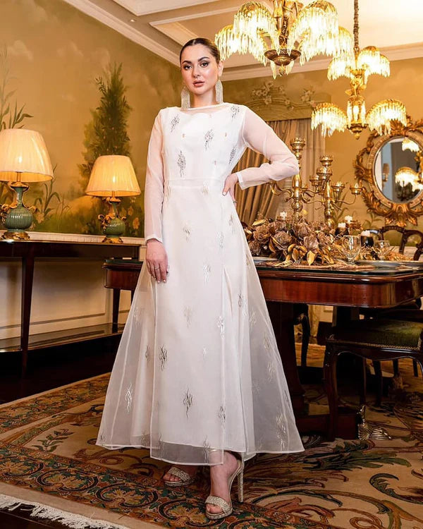 White Maxi and Dupatta set