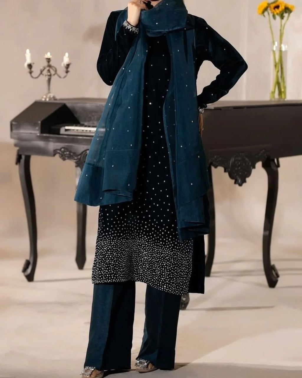 Sparkle Embellished 3-Piece Suit