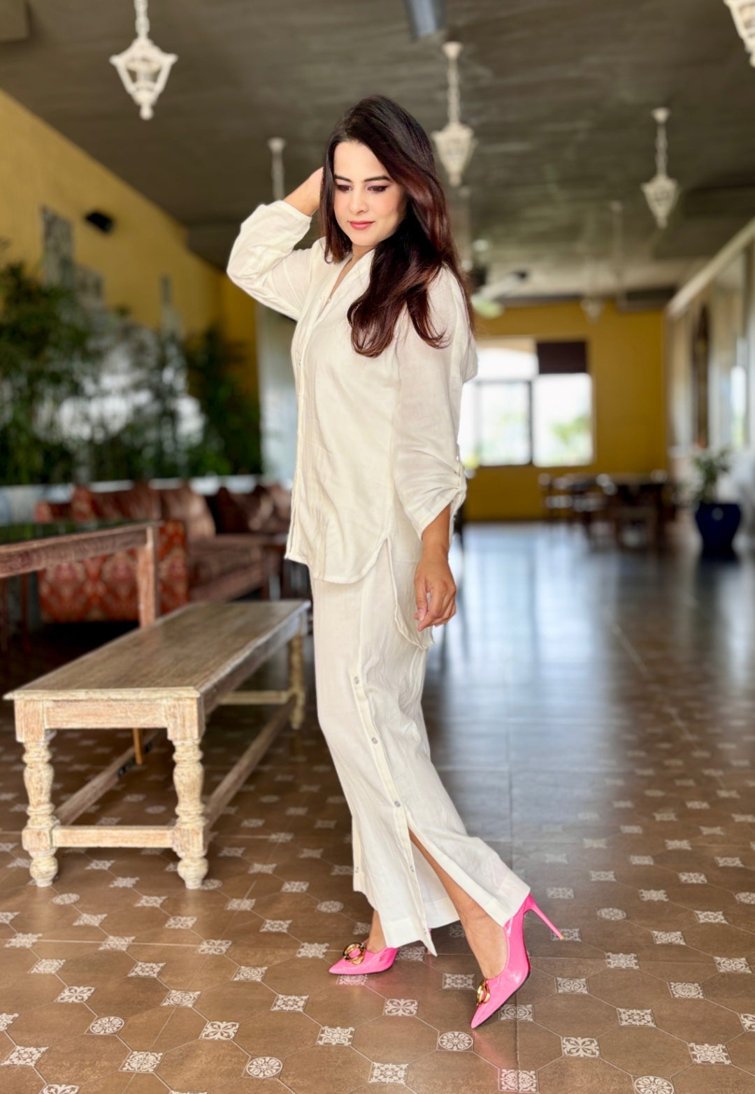 Button Detail Lounge Wear