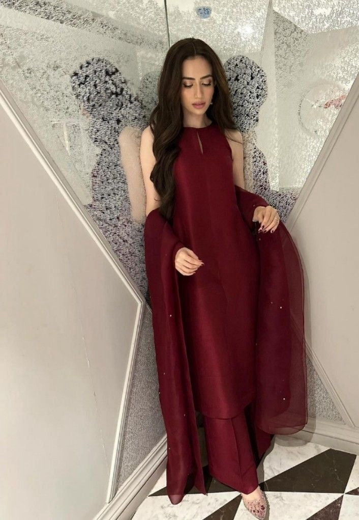 Maroon flapper 3pc
