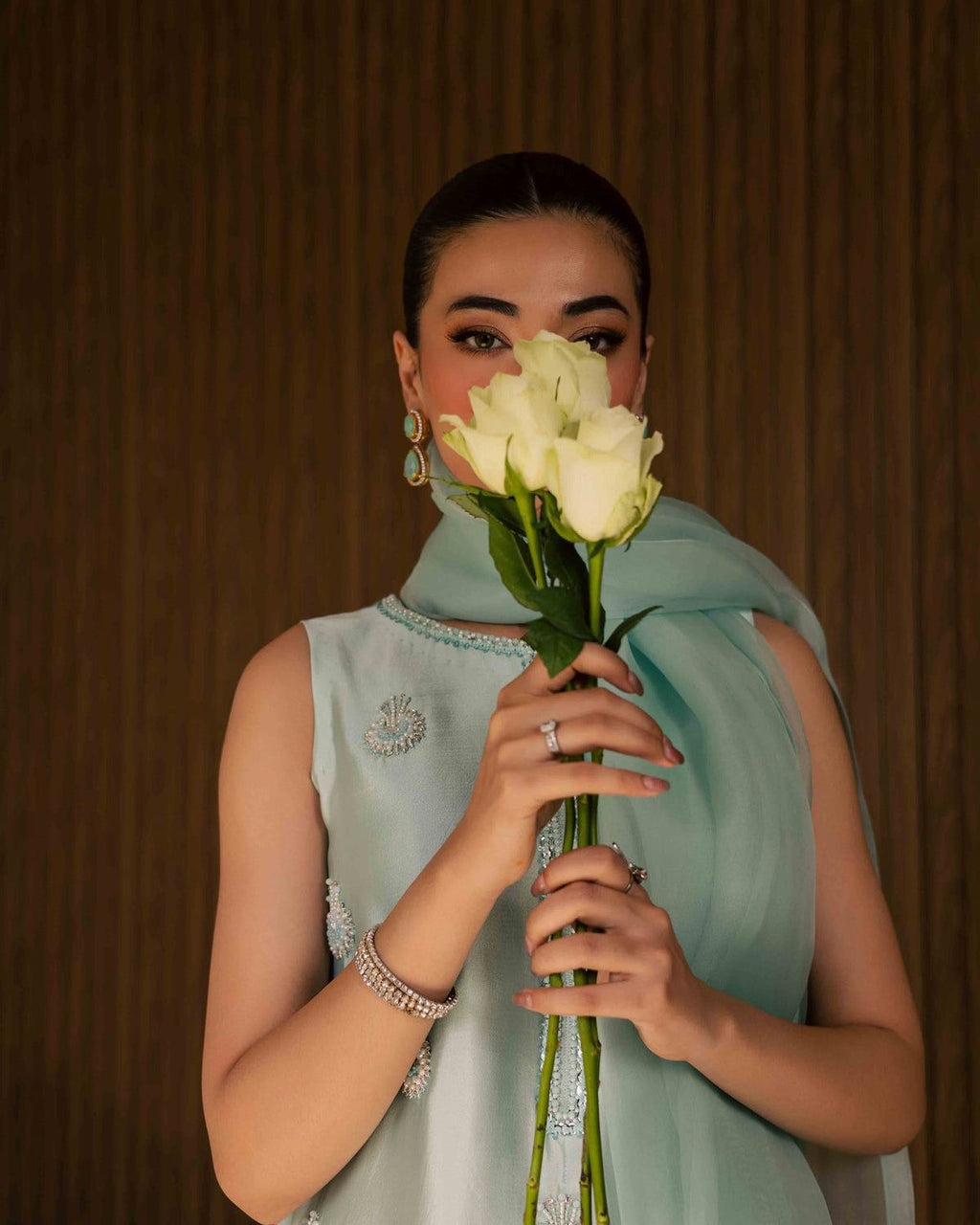 Elegant Pastel 3-Piece Embroidered Ensemble