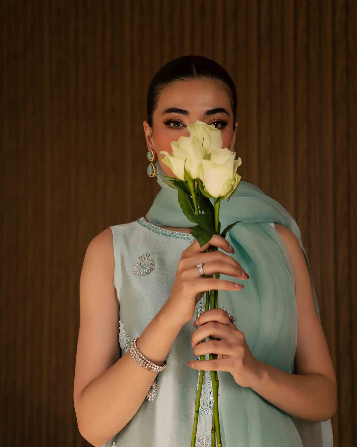Elegant Pastel 3-Piece Embroidered Ensemble