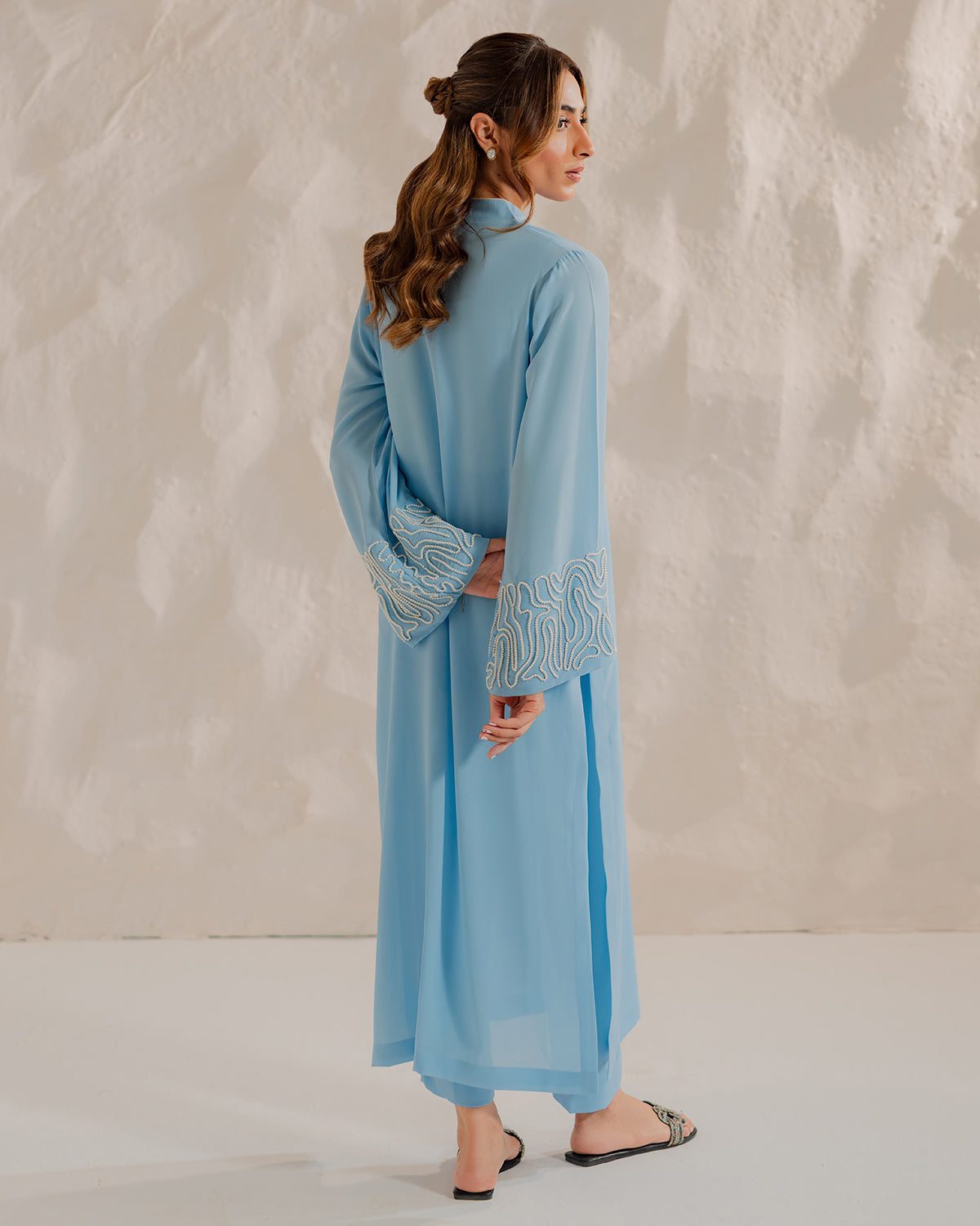 Sky Blue Embroidered Kurta Set