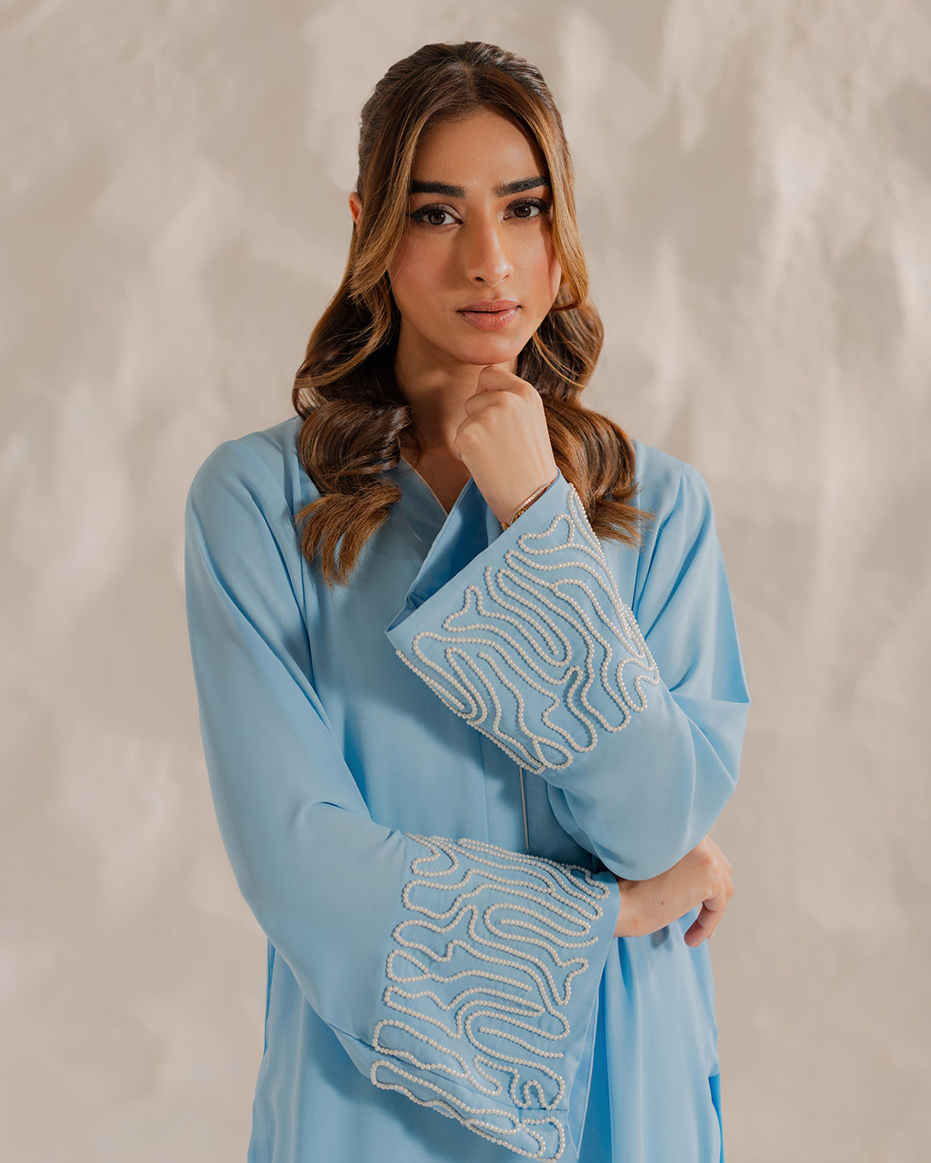 Sky Blue Embroidered Kurta Set
