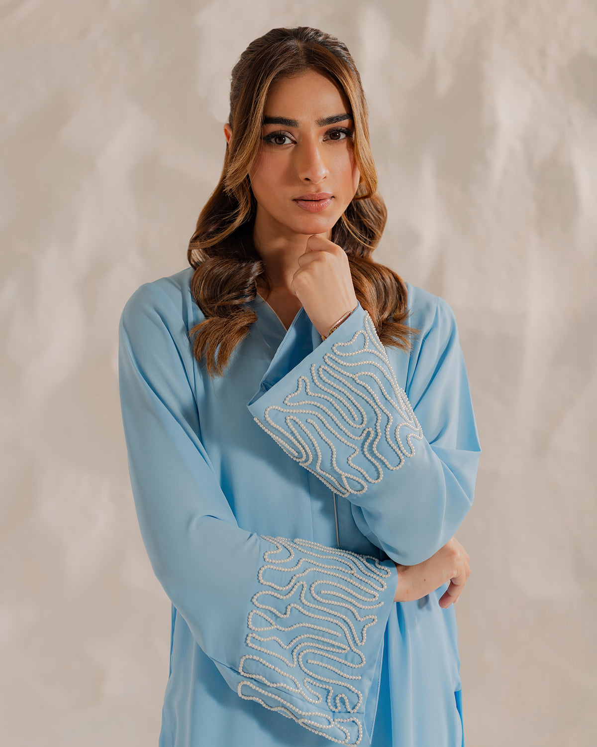 Sky Blue Embroidered Kurta Set