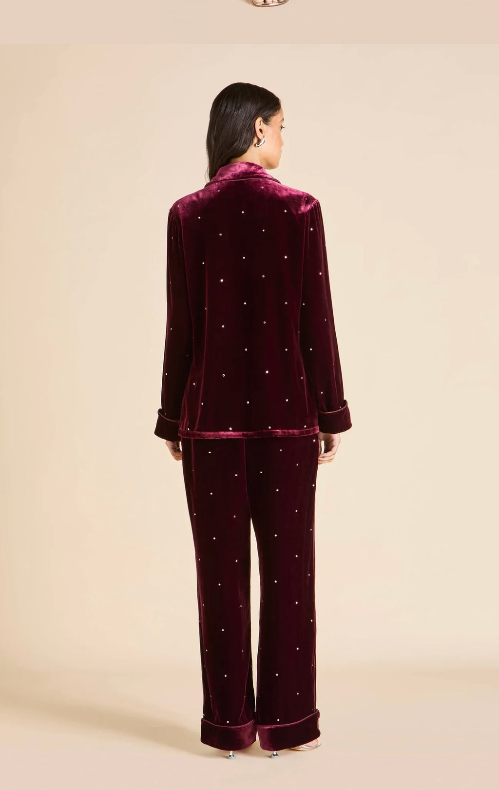 Velvet Wine Crystal Co-ord Set