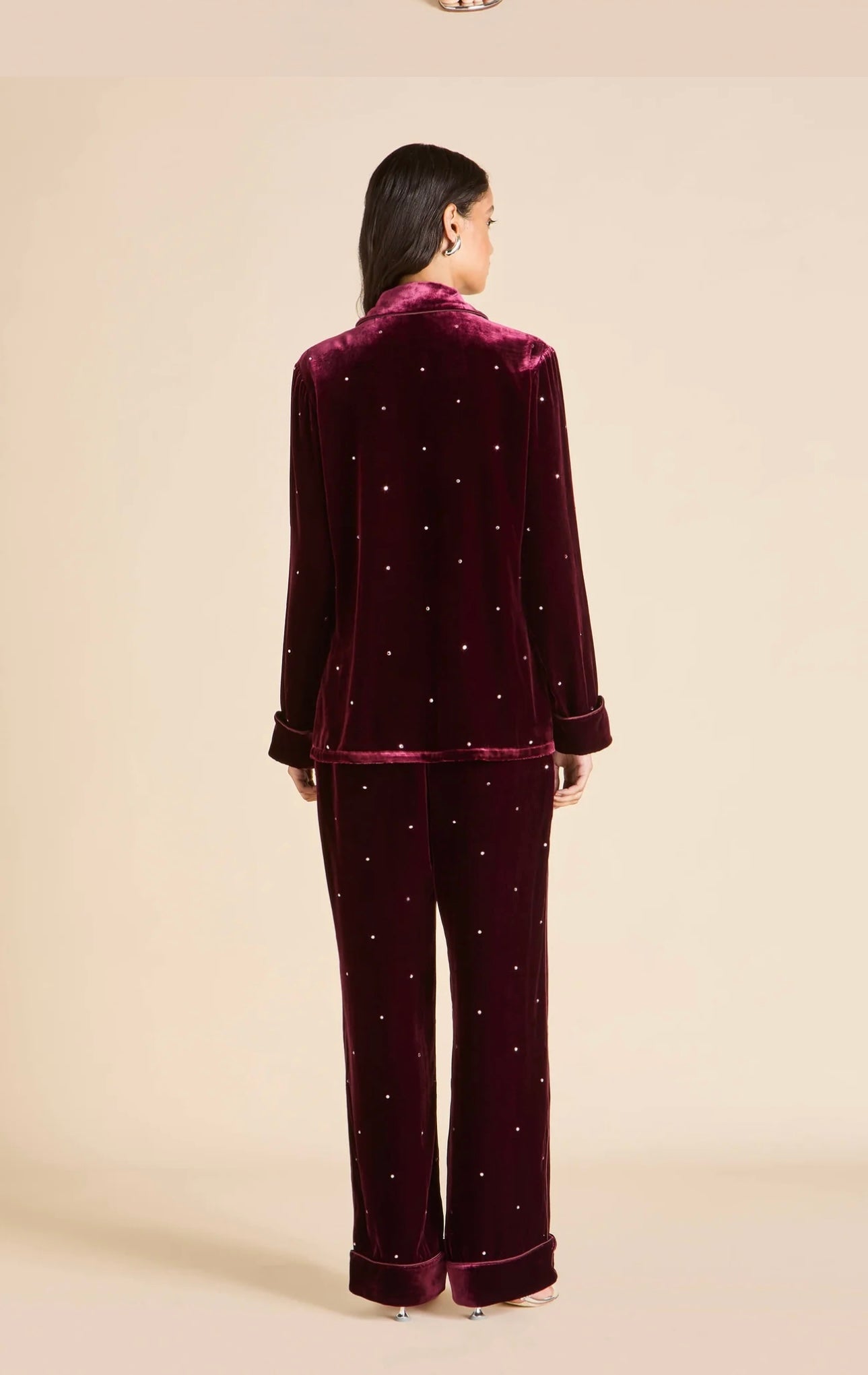 Velvet Wine Crystal Co-ord Set