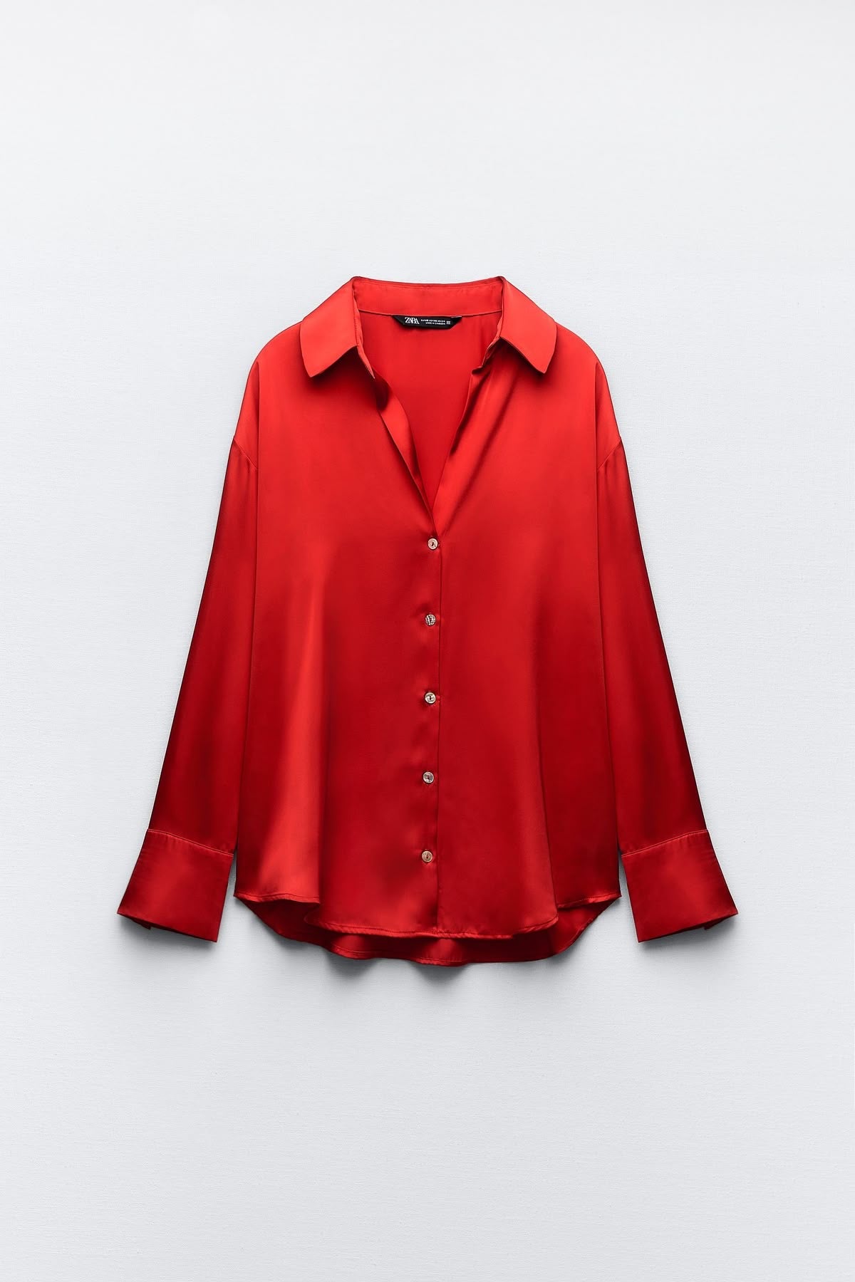 Plain Silk Long-Sleeve Shirt