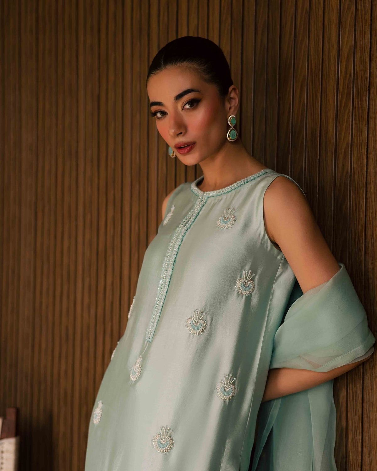 Elegant Pastel 3-Piece Embroidered Ensemble