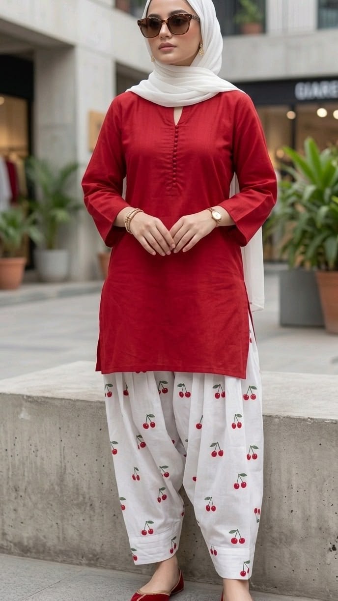 Cherry Pop Farshi Shalwar Set