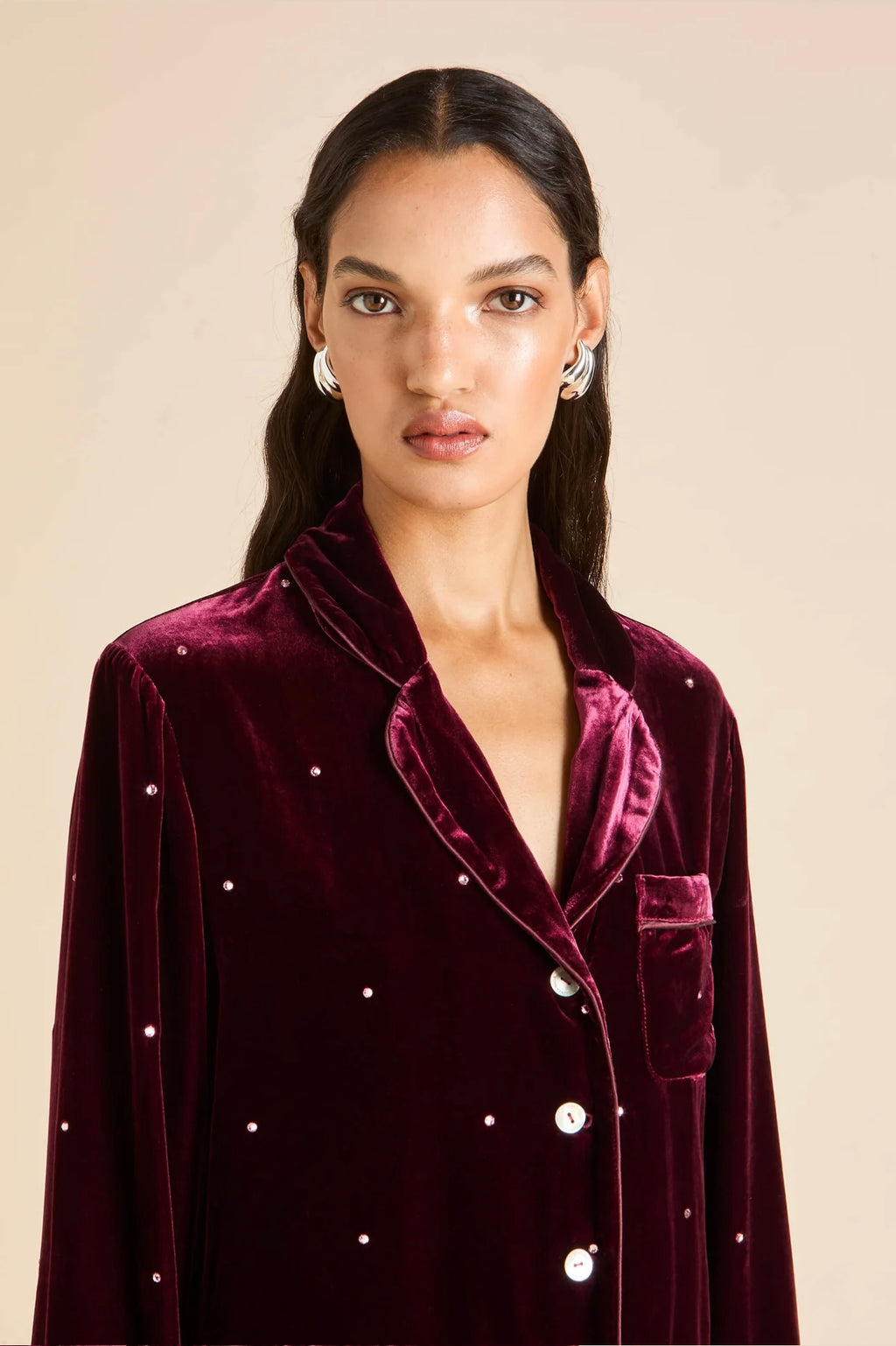 Velvet Wine Crystal Co-ord Set