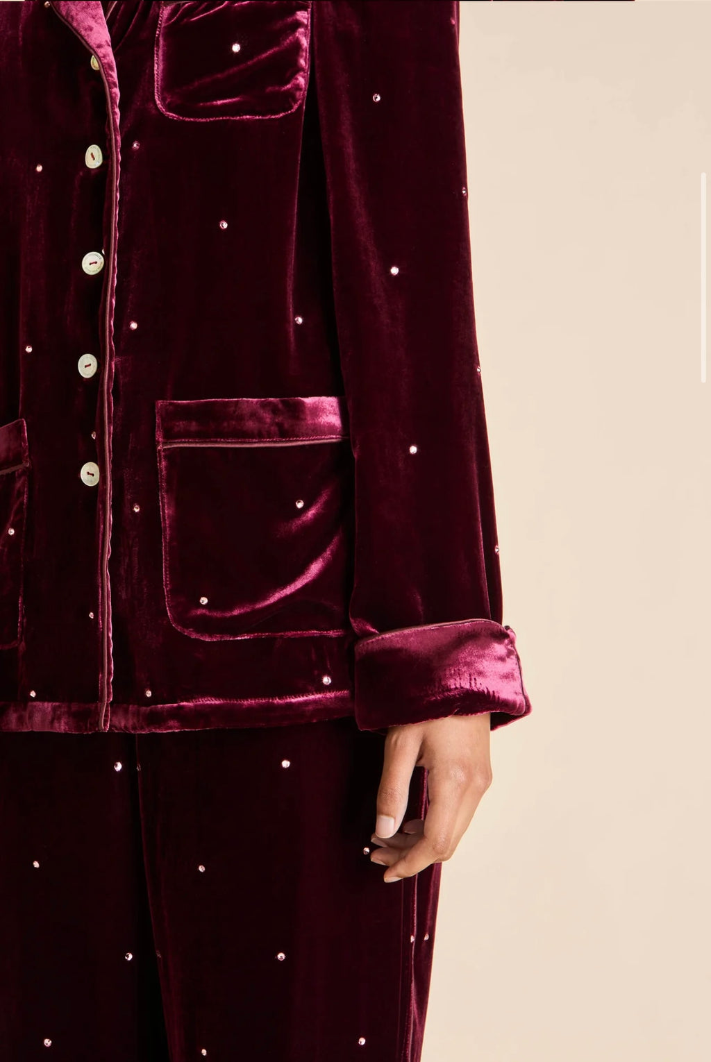 Velvet Wine Crystal Co-ord Set