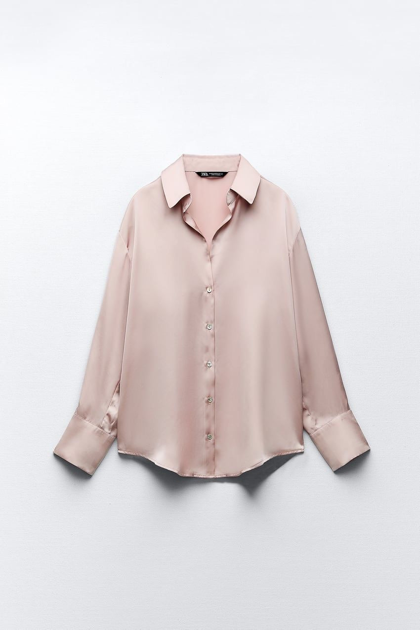 Plain Silk Long-Sleeve Shirt