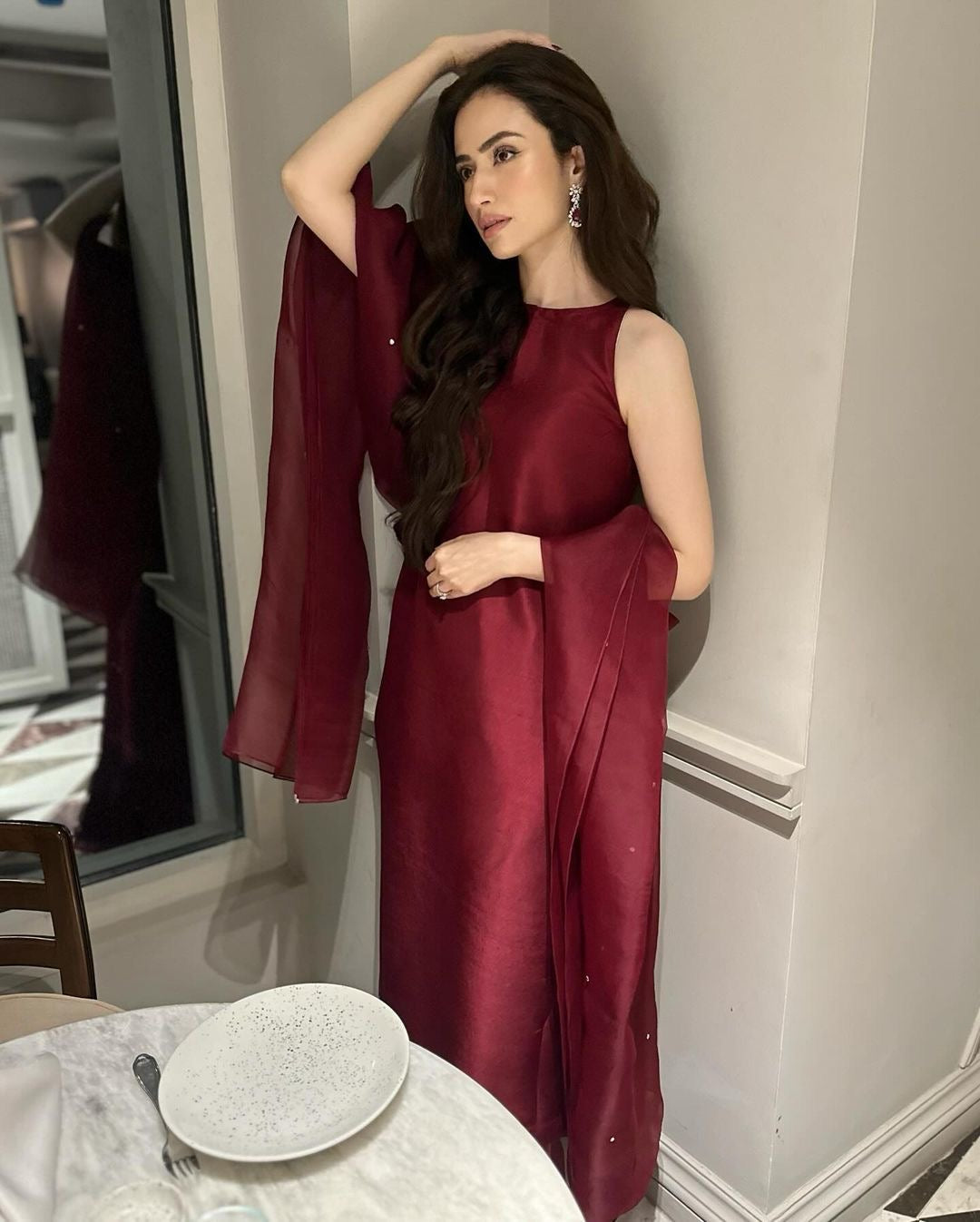 Maroon flapper 3pc