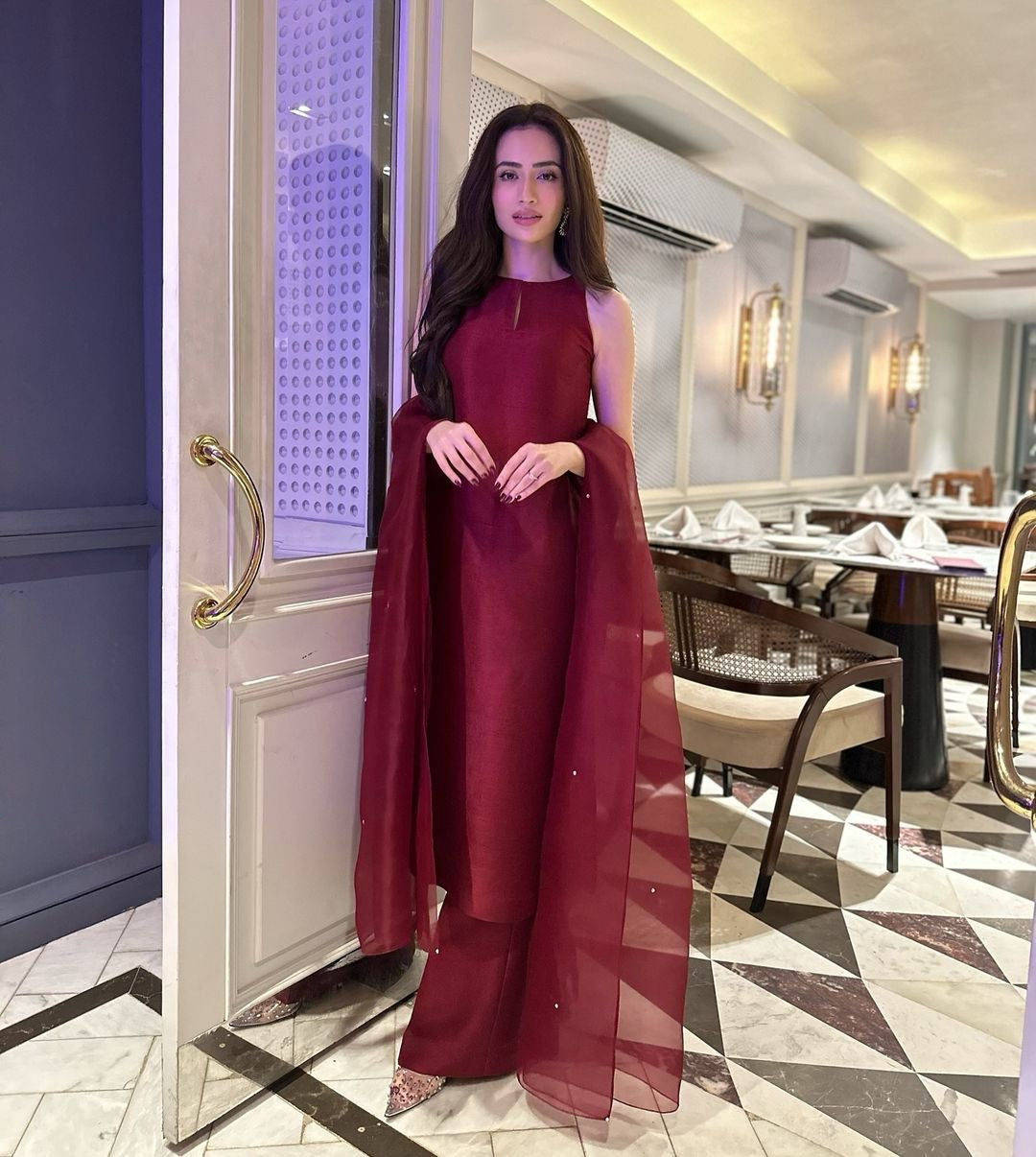 Maroon flapper 3pc