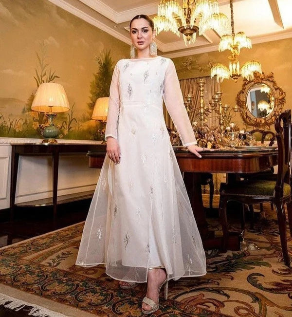 White Maxi and Dupatta set