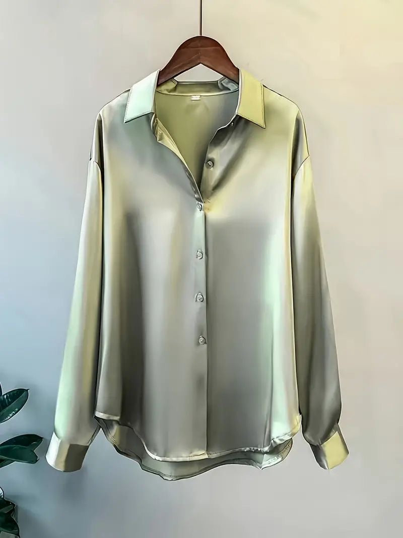 Plain Silk Long-Sleeve Shirt