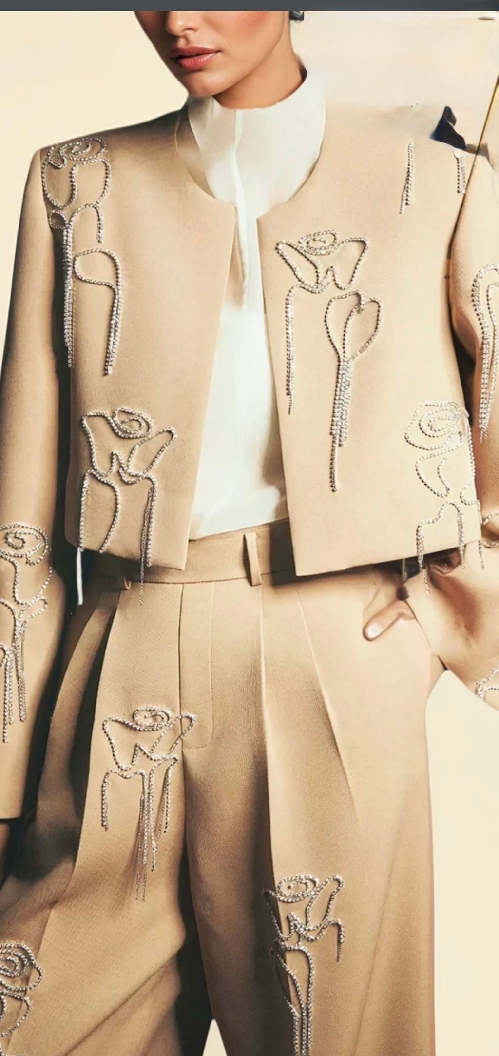 Ivory Bloom Embellished Co-Ord Set