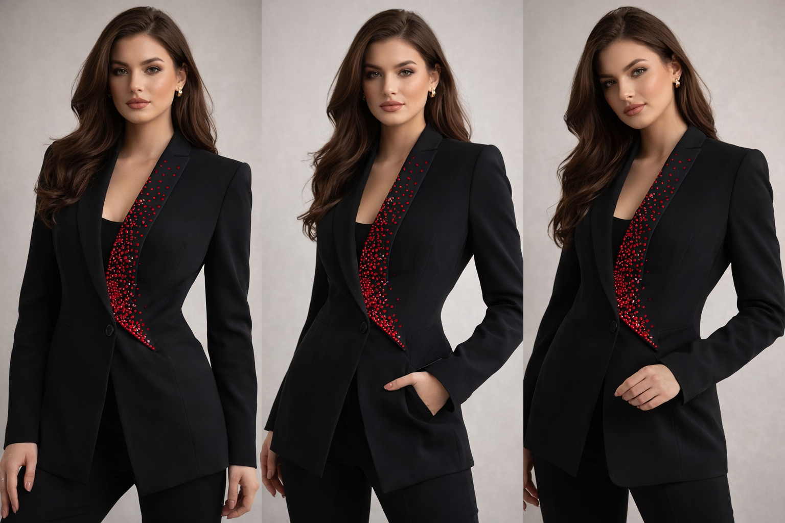 Crimson Crystal Power Blazer
