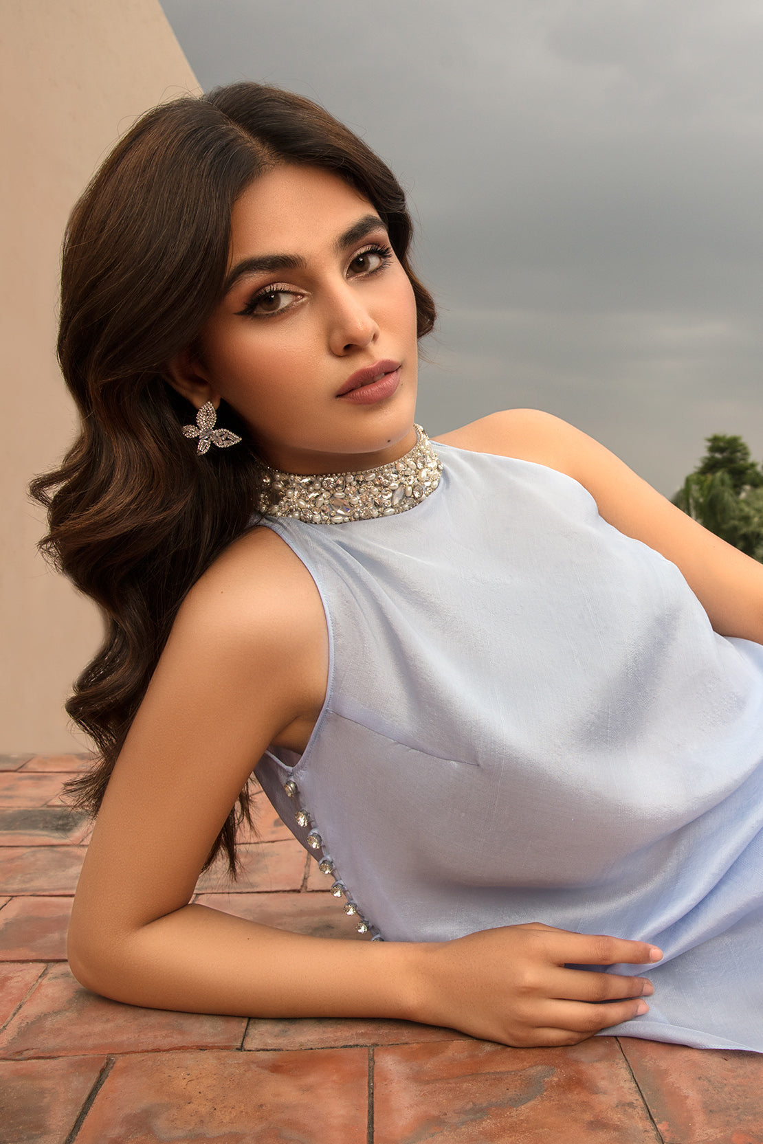 Powder Blue Embellished Co-Ord Set