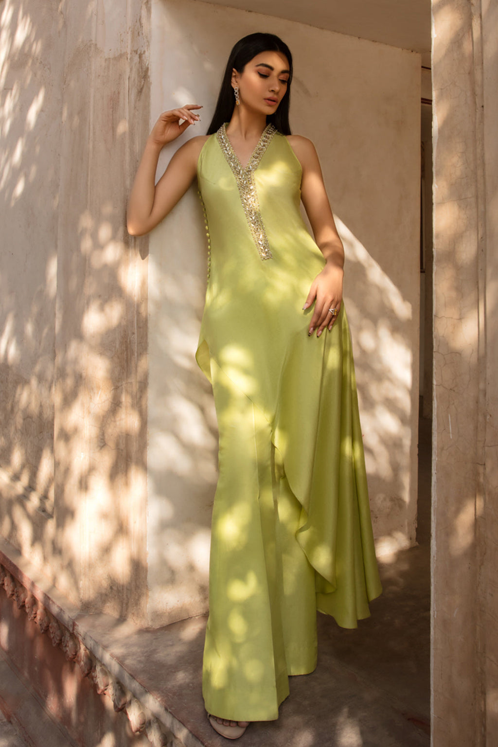 Lime Green Embellished Co-Ord set