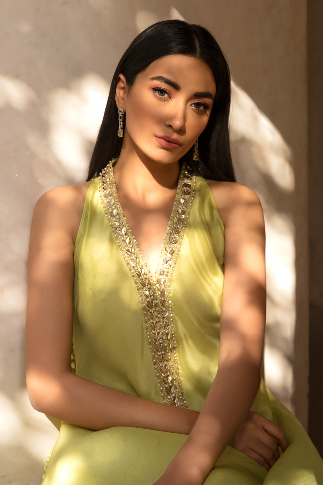 Lime Green Embellished Co-Ord set