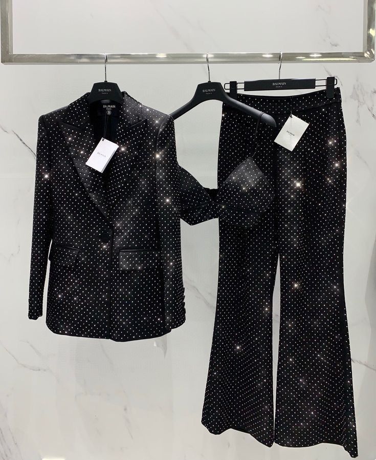 ✨ Black Crystal-Stoned 2-Piece Luxury Suit ✨