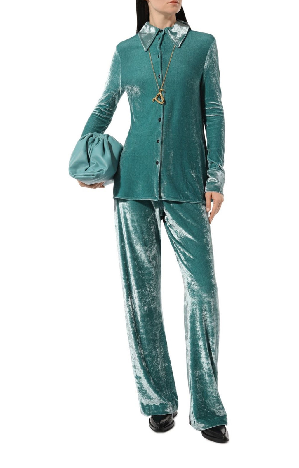 Teal Velvet Charm Cordset