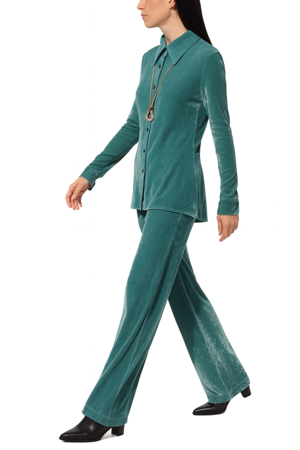 Teal Velvet Charm Cordset