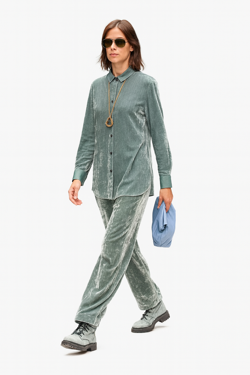 Silver Luxe Velvet Co-ord