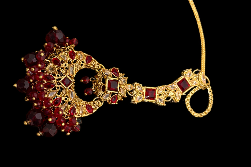 Royal Ruby Kundan Bridal Necklace Set with Earrings