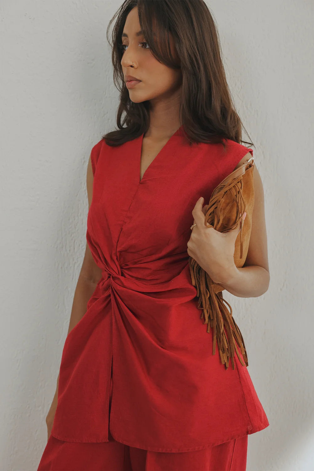 Red knotted Cordset