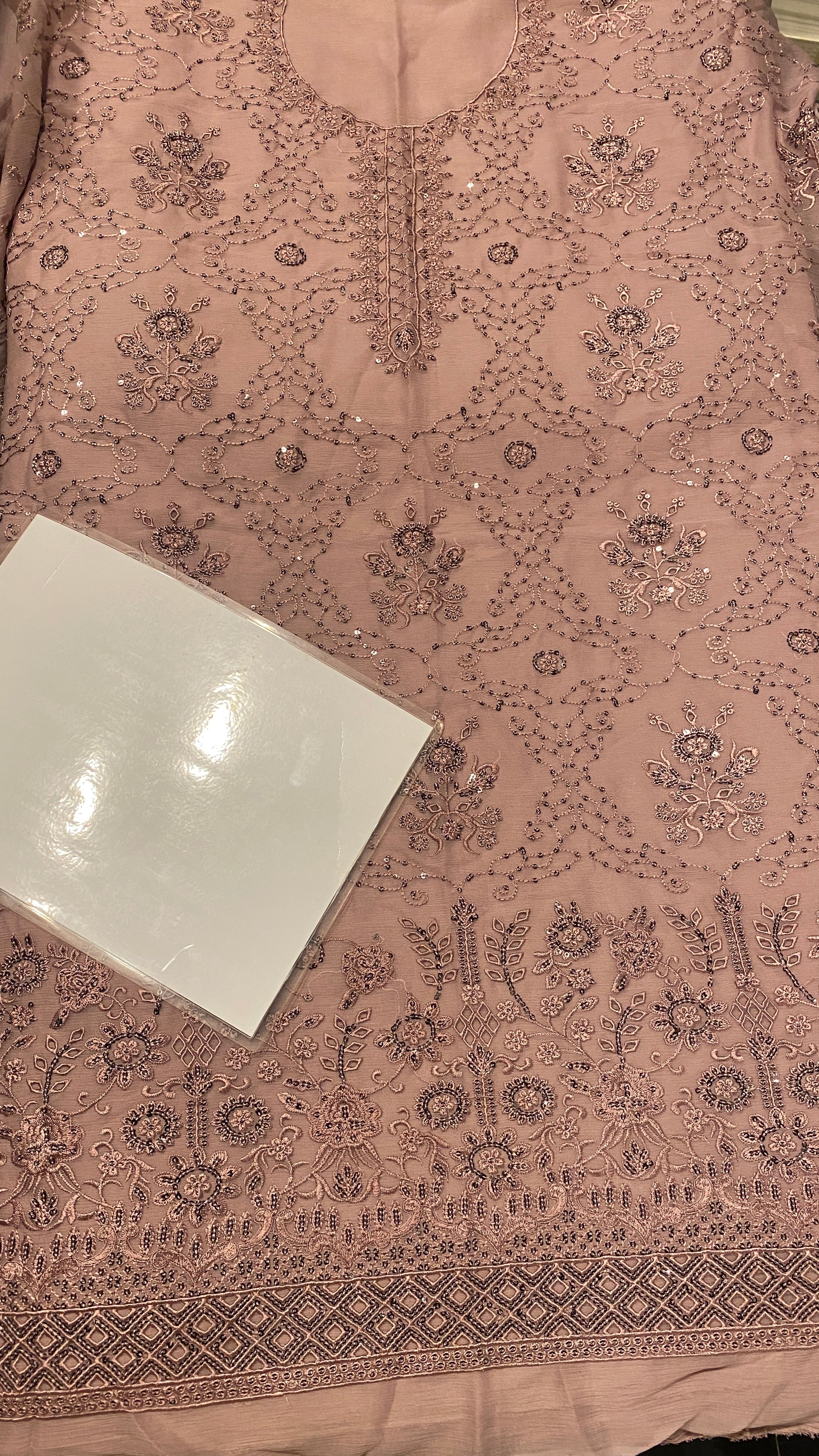 Blush Pink Chiffon Embroidered 3pc